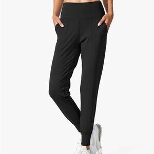 G Gradual Women's Joggers High Waisted Yoga Pants Pockets Loose Leggings Black M